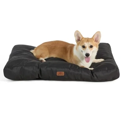 Image of Bedsure Dog Bed Medium Washable Waterproof Puppy Mattress for Small dogs with Oxford Fabric, Water Resistant Flat Pet Pillow Crate, Black, 76x50x10cm
