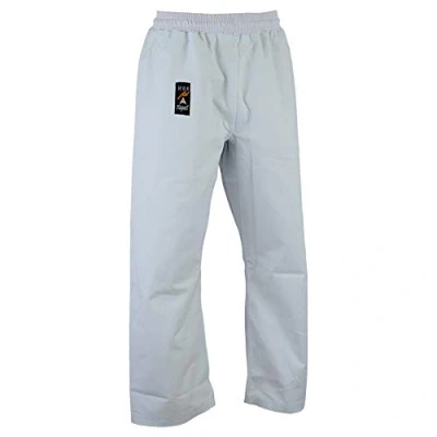 Image of Playwell Martial Arts Karate White 100% Cotton Lightweight Trousers 7oz NEW (6/190cm)