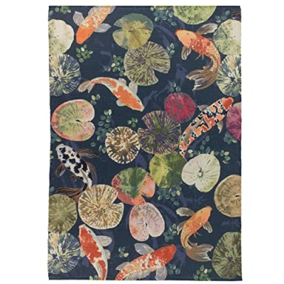 Image of Paoletti Koi Pond Outdoor Rug, Midnight, 120 x 170cm