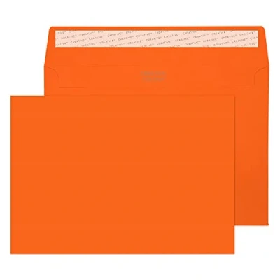 Image of Blake Creative Colour C5 162 x 229 mm 120 gsm Peel &amp; Seal Wallet Envelopes (305) Pumpkin Orange Pack of 500