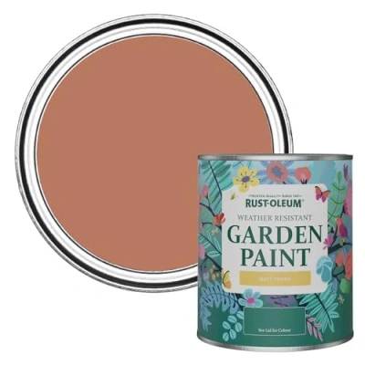 Image of Rust Oleum Red Mould Resistant Garden Paint in Matt Finish Siena 750ml