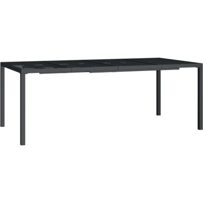 Image of vidaXL Garden Table in Anthracite Durable Steel Outdoor Furniture with Mesh Design Spacious Patio and Dining 200x100x72 cm