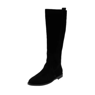 Image of Tommy Hilfiger FLAG LONG BOOT ZIP Boots, Women&#039;s, Size: 4, Black Suede