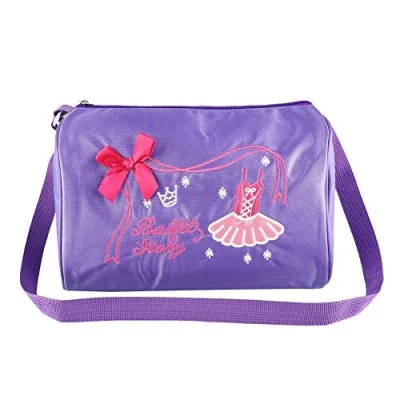 Image of RiToEasysports Kids Ballet Bag,Girl Dance Shoulder Bag Embroidered Tote With Adjustable Strap and Easy Zipper For Ballet, Dance, Basketball(purple) Supplies Equipment Sport