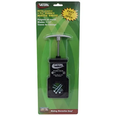 Image of Valterra T1001VPM Bladex 1 1/2&quot; Waste Valve Body with Metal Handle, Black
