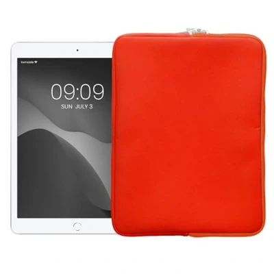 Image of kwmobile Neoprene Pouch Compatible with 12,4&quot; 12,9&quot; Tablet Universal Sleeve Case Cover Zipper for Orange