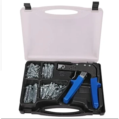 Image of 72Pcs Wall Anchor Setting Tool Kit, Hollow Fixings Screws Set, Heavy Duty Plasterboard with Carry Case