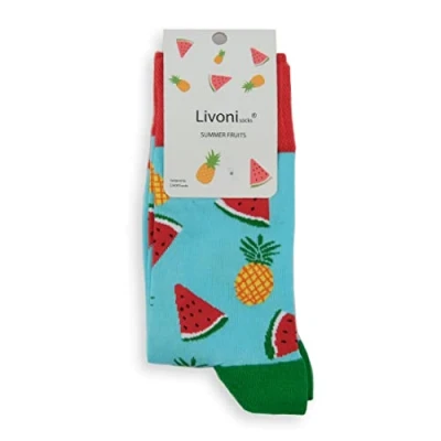 Image of Livoni Summer Fruits Regular Socks 43 46, Multi Coloured, L