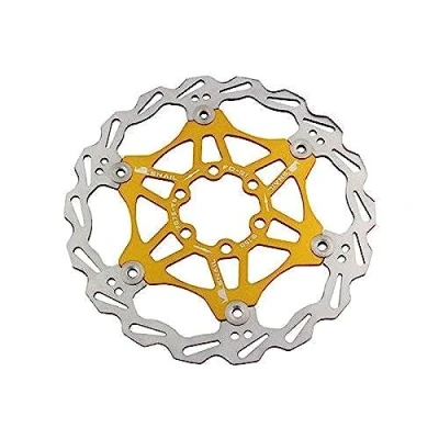 Image of Snail Bike Bicycle Disc Brake Rotor Floating MTB Rotors 160mm (Gold)