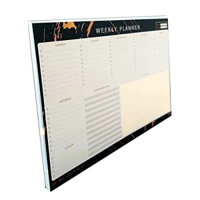 Image of A4 Weekly Planner 60 Sheets 100Gsm Ivory Paper Head Bound Tear Off Leaves Pad FSC Approved