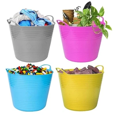 Image of 40L Heavy Duty Polypropylene Flexi Tub, Flexible Trug, Storage Container, Bucket, With 2 Handles Suitable For Home, Garden, Laundry, Toys, Kitchen, Building Supplies &amp; Tools