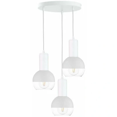 Image of Ice Cluster Pendant Ceiling Light White, 30cm, 3x E27