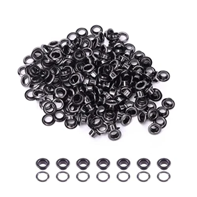 Image of 100PCS Grommet Kit Metal Brass Grommets Eyelets with Washer Shoe Clothes Canvas Leather DIY Projects, 4mm Inside Diameter(Black)