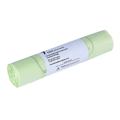 Image of The Caddy Company 7 Litre Tie Handle Compostable Kitchen Liners, 50 Bags