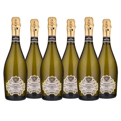 Image of Premier Estates Best Prosecco D.O.C. Sparkling White Wine Millesimato from Italy Case of 6 x 75cl Bottles Extra Dry