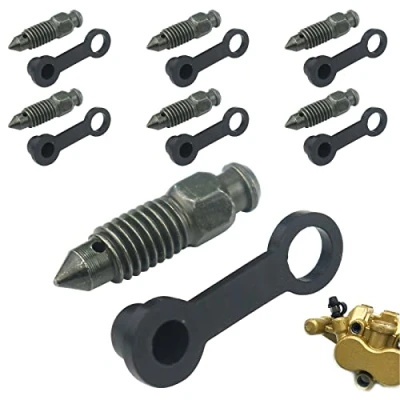 Image of GZLCEU Pack of 15 Bleed Screws, Brake Caliper, Zinc Alloy Hollow Screw with Nipple Dust Cap for Motorcycle Bicycle (M8 x 1.25 mm, Army Green)
