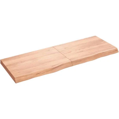 Image of vidaXL Wall Shelf Light Brown 140x50x(2 6) cm Treated Solid Wood Oak