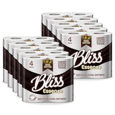 Image of indigo Bliss Luxury Scented Bathroom 40 Toilet Rolls 2 Ply Shea Butter Super Soft and Strong Paper Ultimate Quilted Comfort for a Luxurious Experience 4 x10 Pack =