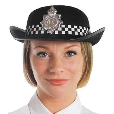 Image of I LOVE FANCY DRESS Adults Police Constable WPC Hat with Attached Badge Womens Officer in Black Perfect For Hen Nights