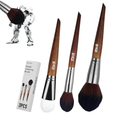 Image of Stedi Model Cleaning Brush, Dusting Brush for Statues, Gundam, Scale Military Hobby Crafts, 2 Soft and 1 Stiff Figure Duster