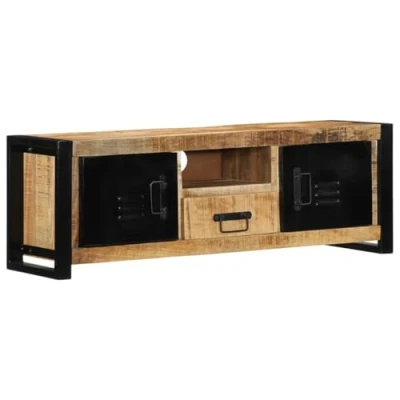 Image of vidaXL TV Cabinet 100x30x35 cm Solid Rough Wood Mango