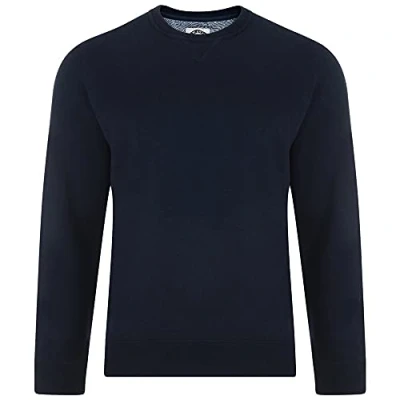 Image of Kam Cotton Rich Fleece Crew Neck Sweat Top in Navy 8XL