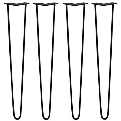 Image of MonsterShop 4 x 28&quot; Hairpin Legs 2 Prong 10mm Black