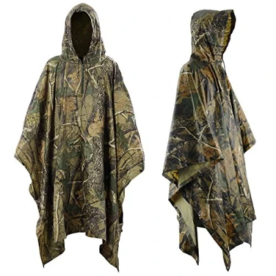 Image of Infreecs Waterproof Rain Cape Raincoat, Poncho for outdoor Camping Military cycling traveling, Hooded Rainwear with Emergency Grommet Corners Shelter Use