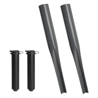 Image of Pack of 2 Rotary Washing Line Spike Heavy Duty Powder Coated Metal Ground for with Two Plastic Adapters, Airer Parasol Flag Pole (32mm &amp; 40mm)