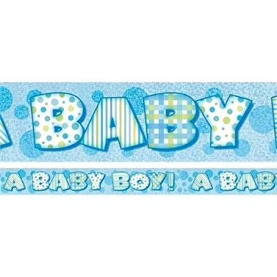 Image of Baby Boy Blue Prism Banner (3.6 Meters) 1 Piece Elegant and Distinctive Decorative for Celebration &amp; Decor