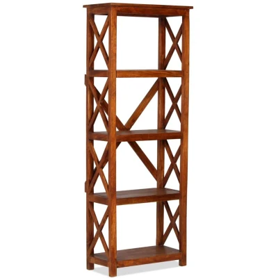 Image of vidaXL Bookshelf Solid Acacia Wood Honey Finish 60x30x160 cm