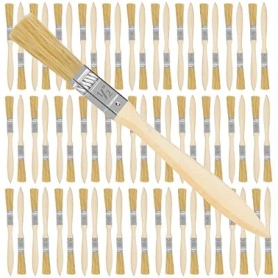 Image of Kurtzy 72 Pack 0.5 Inch/12.7mm Chip Paint Brushes Professional Wooden Handle Brush Set for Paint, Stains, Varnishes, Glues and Home DIY Beige