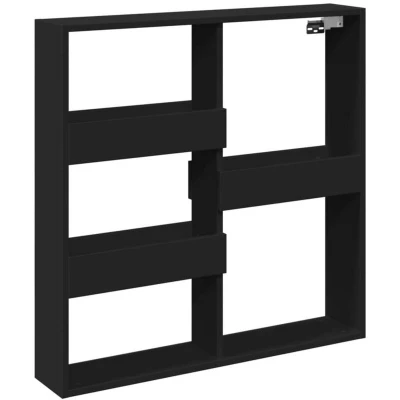 Image of vidaXL Wall Cabinet Black 80x15x80 cm Engineered Wood