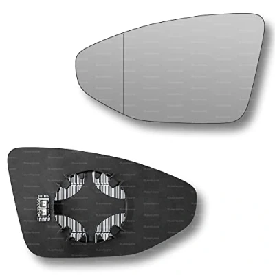 Image of Less4spares Replacement Wing Mirror Glass Left Compatible with Audi A6 2018 2022 CLIP ON Passnager Near Side N/S Heated Blind Spot