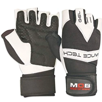 Image of Workout Gym Gloves with Wrist Wrap Support Palm Protection Breathable for Training Weight Lifting, Fitness, Exercise, Bodybuilding, Powerlifting (White, Small)