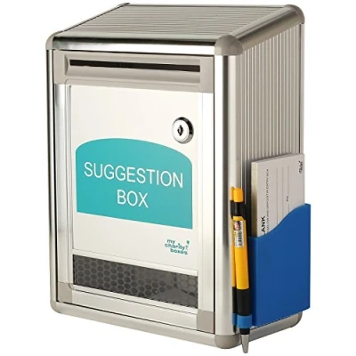 Image of Aluminium Suggestion Box Donation Mail Comment with Lock and Keys