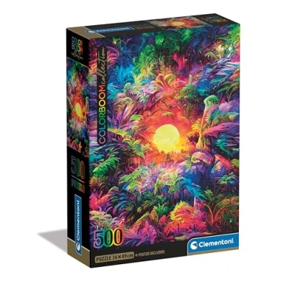 Image of Clementoni Jigsaw Puzzle Colorboom Collection Psychedelic Jungle 500 Pieces Poster Included, For Adults 14 99 Years, Gift Men/Women, Gradient, Made In Italy, 35530