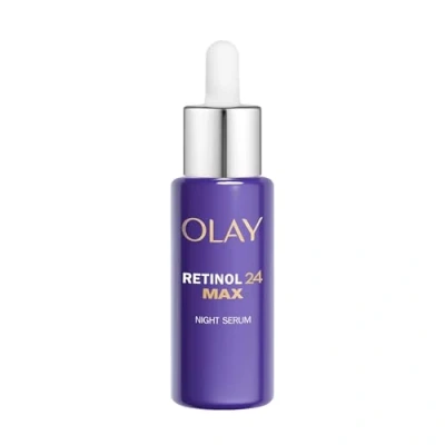 Image of Olay Retinol 24 MAX* Night Serum for Face, Skincare with +40%* Glycerin. Anti Ageing Renewal Skin Care 3 Actions: Smooths, Renews and Hydrates, 40ml (*vs Retinol24 Serum)