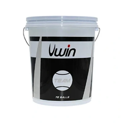 Image of New 2020 Uwin Team Tennis Balls Bucket of 72 All Surfaces Training