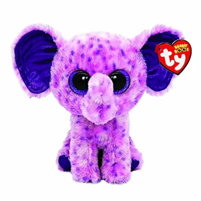 Image of TY Eva Elephant Beanie Boos 6&quot; Baby Soft Plush Toy Collectible Cuddly Stuffed Teddy
