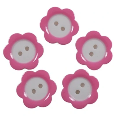 Image of Colour Rim Daisy Flower Plastic Buttons 20mm (Pale Pink, 5)