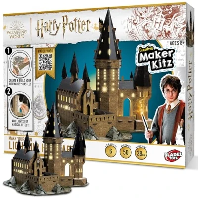 Image of BLADEZ Harry Potter Toyz Make Your Own Light Up Hogwarts Magical Craft Kit with LED Lights &amp; Easy Assembly Official Gift for Kids Fun Art Set 8 12 Creative STEM Learning