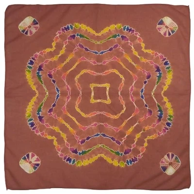 Image of Asita Hand Tie Dye XL Psychedelic Bandana 100% Cotton Terracotta