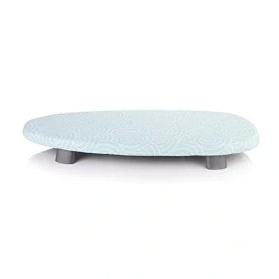 Image of PearlActiv Thermalite Space Saver table top Ironing Board lightweight, compact, flat folding, steam iron table. Ideal for Apartments and Caravans, Turquoise, (70 x 34 cm)