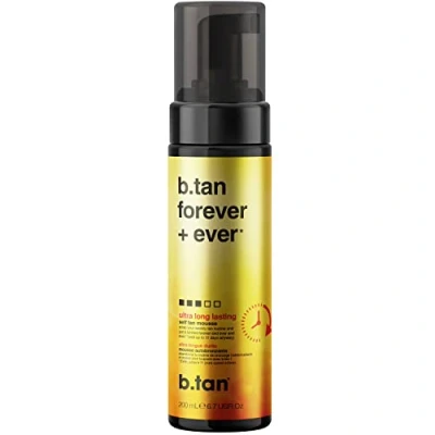Image of b.tan Ultra Long Lasting Fake Tan Forever &amp; Ever Lasts Up to 11 Days, Fast, 1 Hour Sunless Tanner Mousse, No Smell, Added Nasties, Vegan, Cruelty Free, 200ml