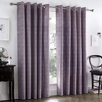 Image of Dreams &amp; Drapes Hanworth Lined Eyelet Curtains 66&quot; Width x 72&quot; Drop (168 183cm), Heather, Purple
