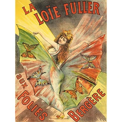 Image of Pal Singer Loie Fuller Folies Bergere Show Vintage Advert Large Wall Art Print Canvas Premium Mural