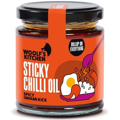 Image of The Woolf’s Kitchen Sticky Chilli Oil Crispy Extravaganza Spice Up with Texture Essential for Rice, Noodles, &amp; Burgers Elevate Asian Dishes Umami Rich Hot Sauce 190ml