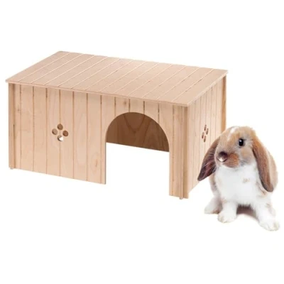 Image of Ferplast Rabbit House, Guinea Pig Wooden Small Pet FSC Certificated Wood, 52 x 31 26 cm