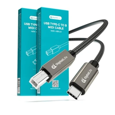 Image of DigitalLife MIDI 180 USB C to B Cable 1.8m Nylon, Metal